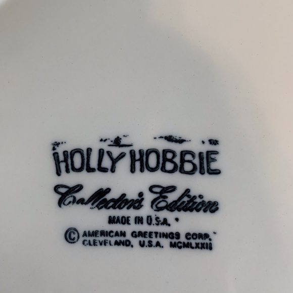 Vintage Green and Brown Ceramic Holly Hobbie Art Plate - Picture 4 of 5